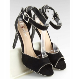 Elegantes sandalias negras de tacón alto NF-24P Negro 6