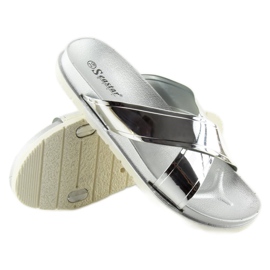 Zapatillas plateadas efecto espejo CK46P plata gris 2 Zapatillas plateadas efecto espejo CK46P plata gris 2