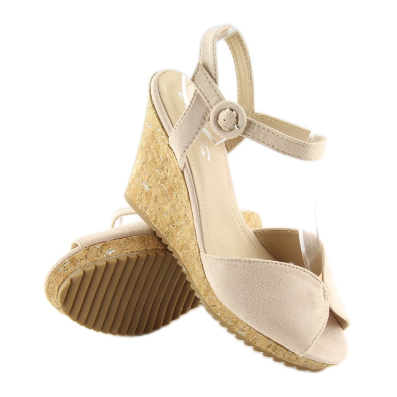 Sandalias cuña beige 3811-13 beige 2