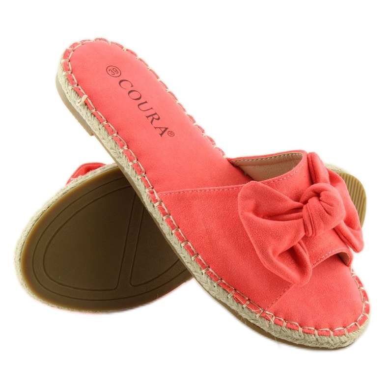 Naranja 8758 Babuchas rojas con lazo 2