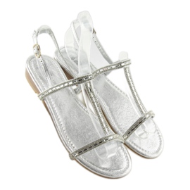Sandalias plateadas con circonitas 86-C010 plata gris 4