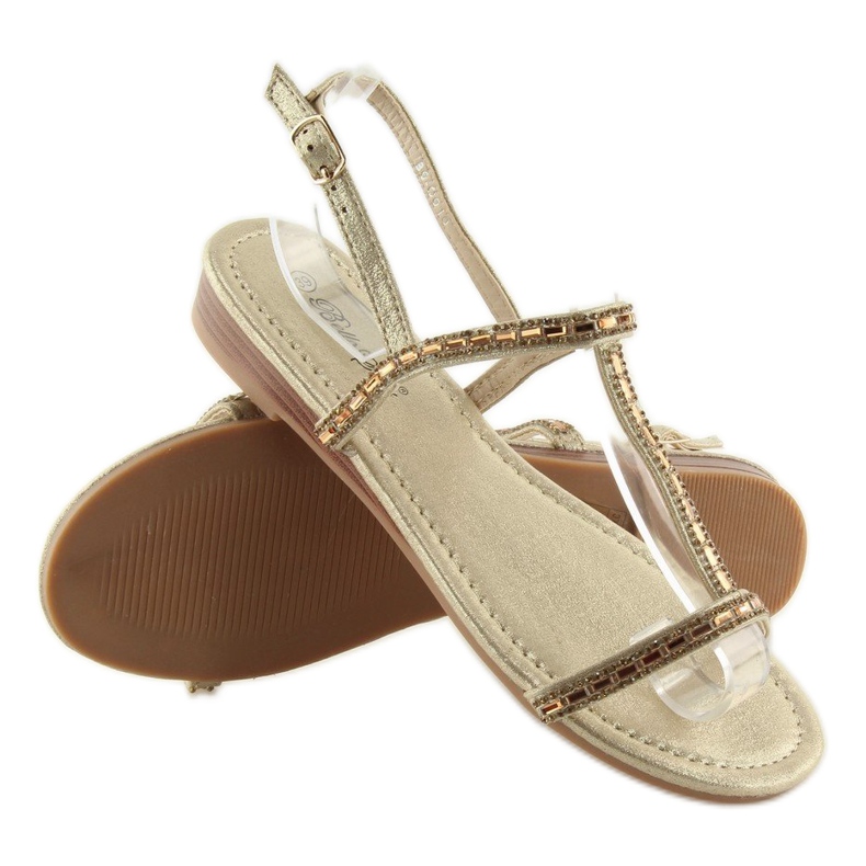 Sandalias con circonitas doradas 86-C010 Oro dorado 1