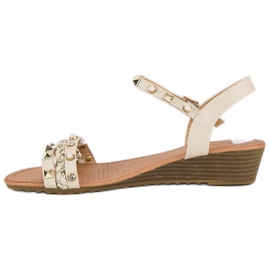 Renda Sandalias de cuña de moda marrón 2