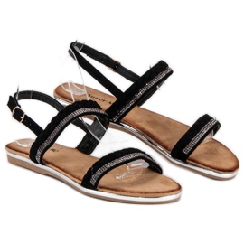 Super Me Cómodas sandalias de ante negro 2