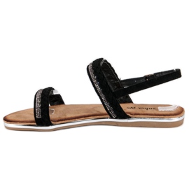Super Me Cómodas sandalias de ante negro 1