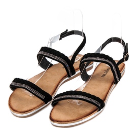 Super Me Cómodas sandalias de ante negro 3