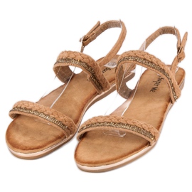 Super Me Cómodas sandalias de ante marrón 1