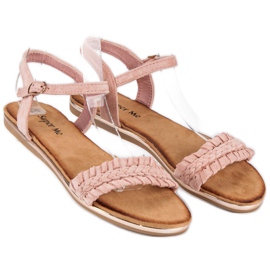 Super Me Sandalias planas ante rosado 1