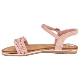 Super Me Sandalias planas ante rosado 3