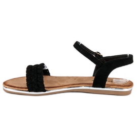 Super Me Sandalias planas ante negro 1