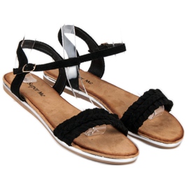 Super Me Sandalias planas ante negro 3