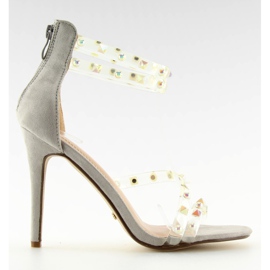 Sandalias con tiras de silicona NF-25P Gris 3