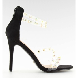 Sandalias con tiras de silicona negro NF-25P Negro 3