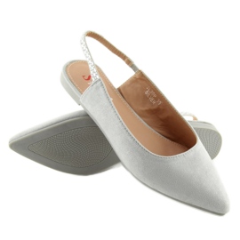 Bailarinas grises con tacones abiertos JL39P plata 3