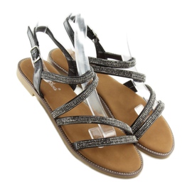 Sandalias con circonitas negras K952 Black negro 2