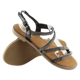Sandalias con circonitas negras K952 Black negro 3