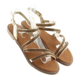 Sandalias con circonitas doradas K952 oro dorado 2 Sandalias con circonitas doradas K952 oro dorado 2