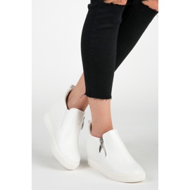 Deportivas Caladas Sobre Cuña blanco 5