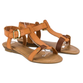 Sandalias cómodas camel marrón 4