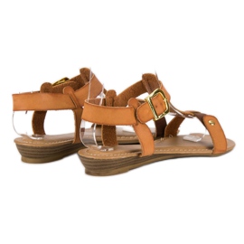 Sandalias cómodas camel marrón 3