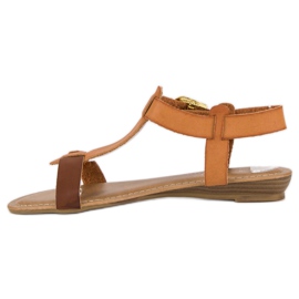 Sandalias cómodas camel marrón 5