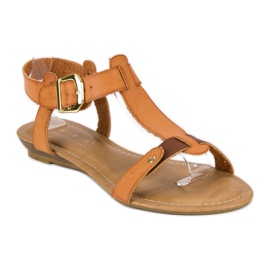 Sandalias cómodas camel marrón 6