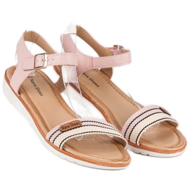 Sandalias planas informales rosado 3