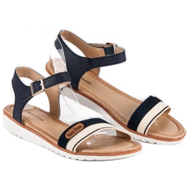 Sandalias planas informales azul 2