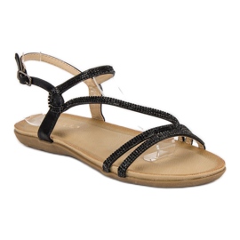 Encor Sandalias negras abrochadas con hebilla negro 2