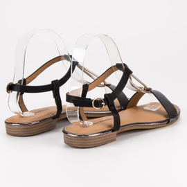 L. Lux. Shoes Sandalias planas negras negro 3