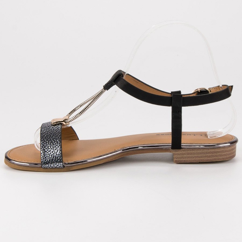 L. Lux. Shoes Sandalias planas negras negro 1