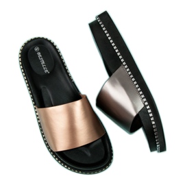 Bestelle Pantuflas doradas para mujer dorado 7