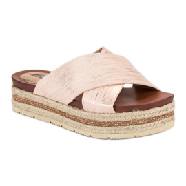 Alpargatas pantuflas polvo rosa 1