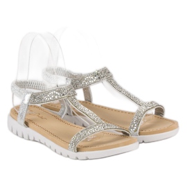 Juliet Cómodas sandalias elásticas gris 5