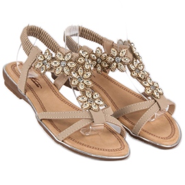 Sandalias planas elegantes marrón 1