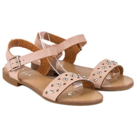 Licean Sandalias rosas para el verano marrón 3