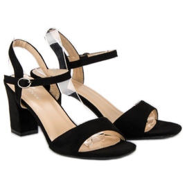 Lovit Sandalias negras de tacón alto negro 5