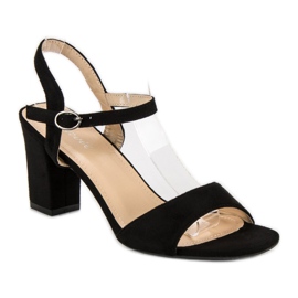 Lovit Sandalias negras de tacón alto negro 2