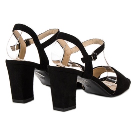Lovit Sandalias negras de tacón alto negro 4