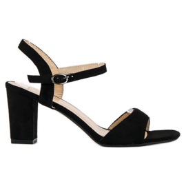 Lovit Sandalias negras de tacón alto negro 7