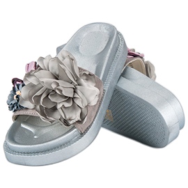 Seastar Zapatillas casa flores mujer gris 2