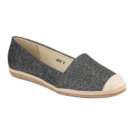 Alpargatas purpurina gris 2