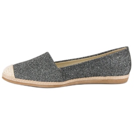 Alpargatas purpurina gris 3