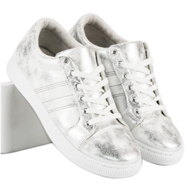 Sport Zapatillas anudadas plateadas gris 2