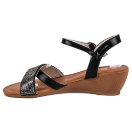 Sandalias cuña negras negro 3