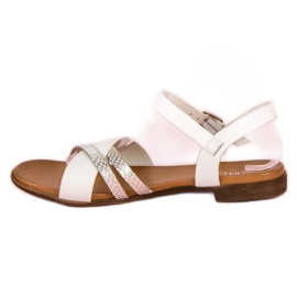 L. Day Sandalias planas blancas blanco gris 3
