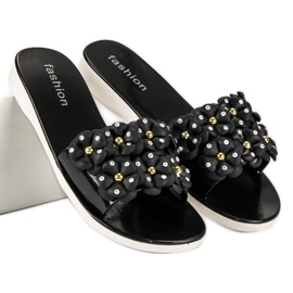 Fashion Chanclas Meliski mujer negro 5