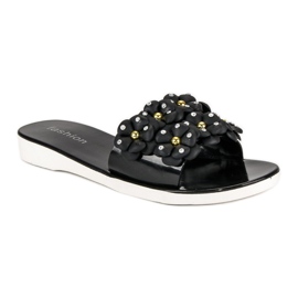 Fashion Chanclas Meliski mujer negro 2