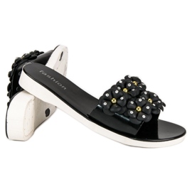 Fashion Chanclas Meliski mujer negro 4