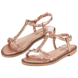 Girlhood Sandalias con pedrería rosado 3